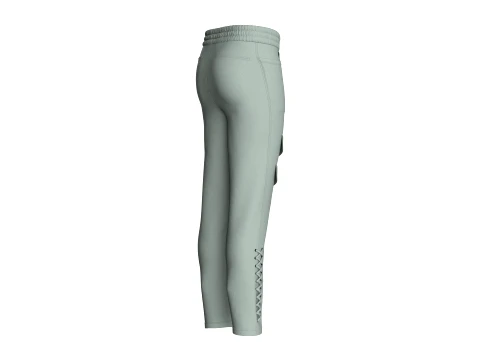 Men Lower Leg Lace-Up Pocket Pant 3D Model
