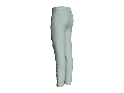 Men Lower Leg Lace-Up Pocket Pant 3D Model