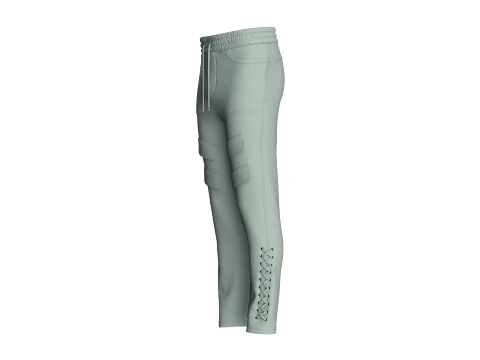 Men Lower Leg Lace-Up Pocket Pant 3D Model