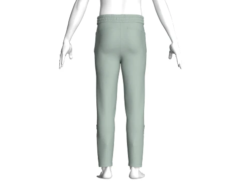 Men Lower Leg Lace-Up Pocket Pant 3D Model