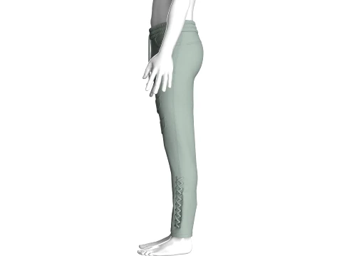 Men Lower Leg Lace-Up Pocket Pant 3D Model
