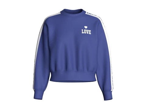 Sudadera con estampado de amor y cuello redondo para niñas Modelo 3D