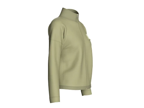 Girls Cropped Zip-Up Jacket 3D Model