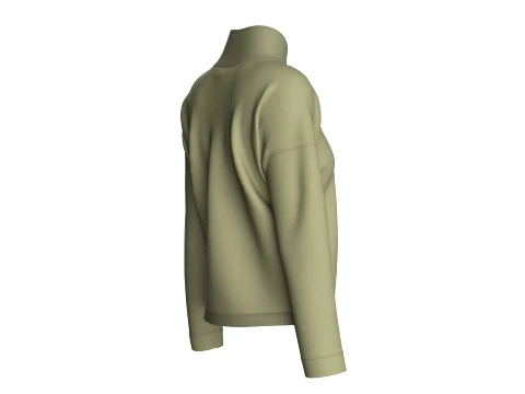 Girls Cropped Zip-Up Jacket 3D Model