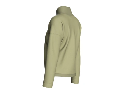 Girls Cropped Zip-Up Jacket 3D Model