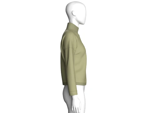 Girls Cropped Zip-Up Jacket 3D Model