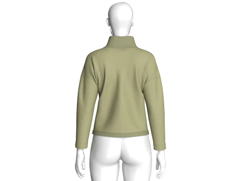 Girls Cropped Zip-Up Jacket 3D Model