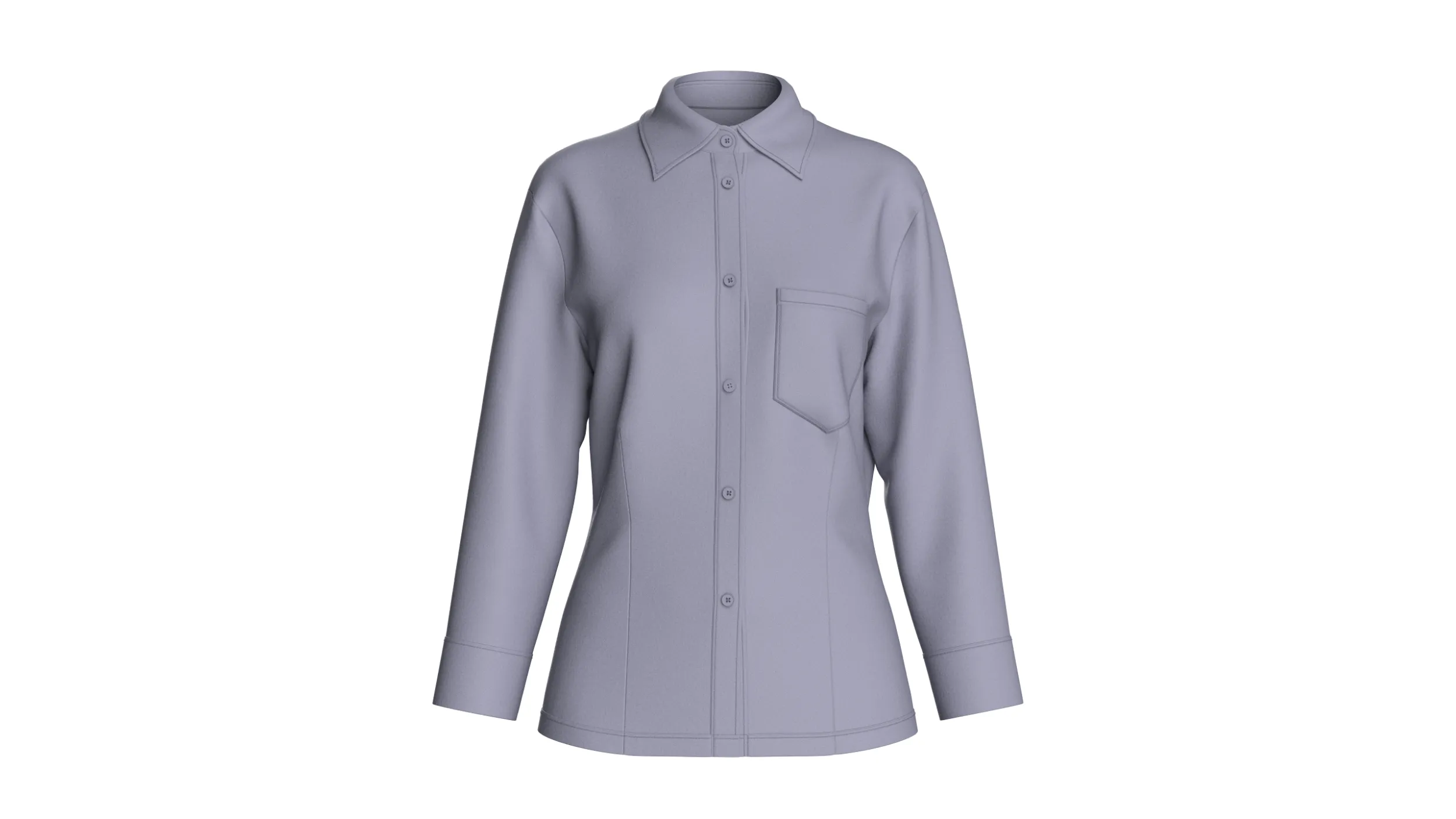 Girls Full Sleeve Button-Up Shirt 3D Model .c4d .max .obj .3ds .fbx .stl .blend 