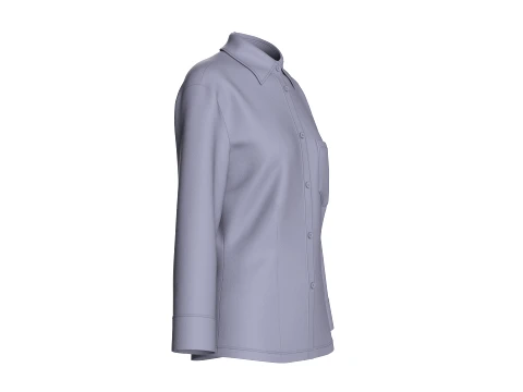 Girls Full Sleeve Button-Up Shirt 3D Model