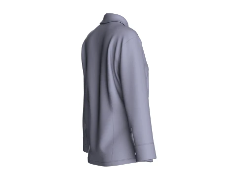 Girls Full Sleeve Button-Up Shirt 3D Model