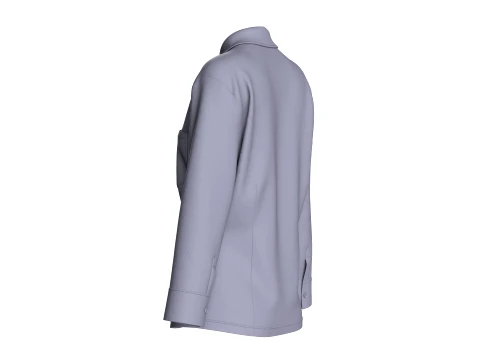 Girls Full Sleeve Button-Up Shirt 3D Model