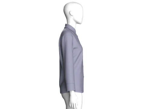 Girls Full Sleeve Button-Up Shirt 3D Model