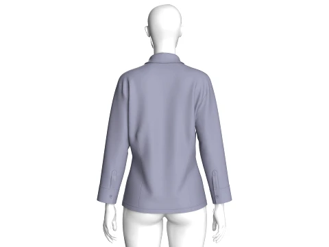Girls Full Sleeve Button-Up Shirt 3D Model