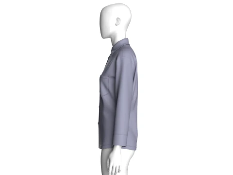 Girls Full Sleeve Button-Up Shirt 3D Model