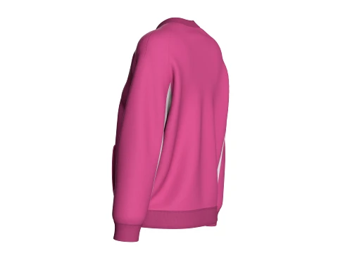 Girls Oversized Raglan Full-Zip Jacket 3D Model