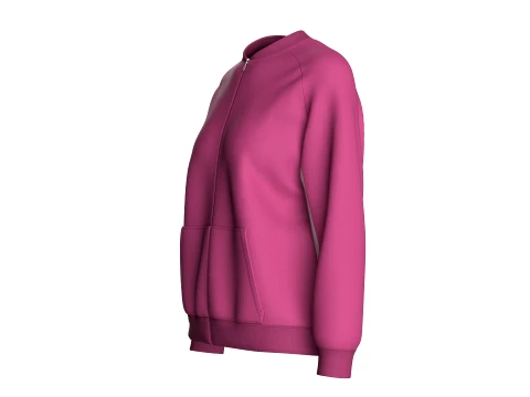 Girls Oversized Raglan Full-Zip Jacket 3D Model