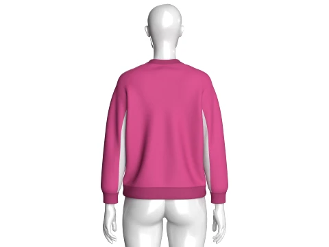 Girls Oversized Raglan Full-Zip Jacket 3D Model