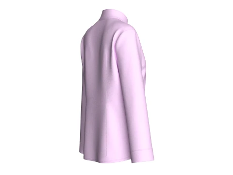 Girls Side Button-Up Chef Coat 3D Model