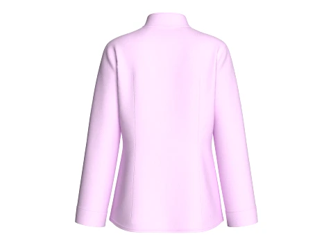 Girls Side Button-Up Chef Coat 3D Model