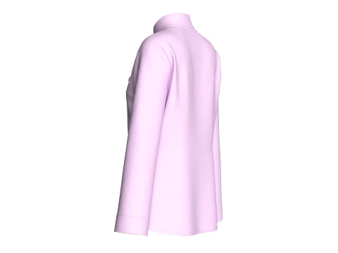 Girls Side Button-Up Chef Coat 3D Model