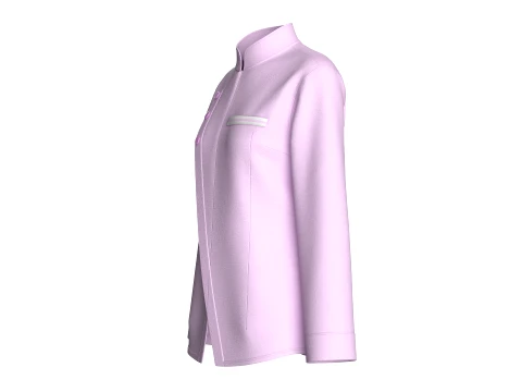 Girls Side Button-Up Chef Coat 3D Model