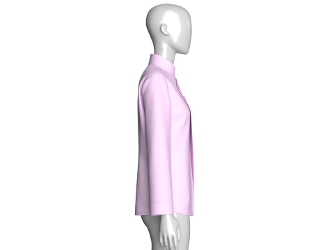 Girls Side Button-Up Chef Coat 3D Model