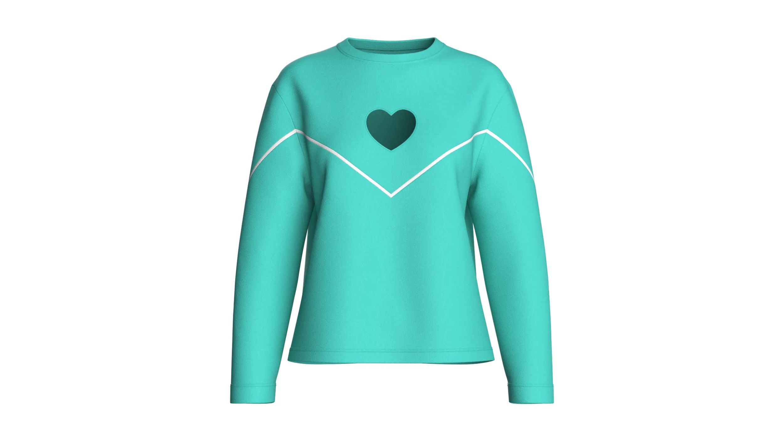 Girls Heart Cut-Out Sweatshirt 3D Model .c4d .max .obj .3ds .fbx .stl .blend 