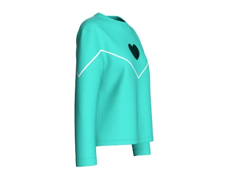 Girls Heart Cut-Out Sweatshirt 3D Model