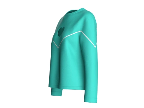 Girls Heart Cut-Out Sweatshirt 3D Model