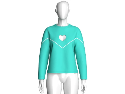 Girls Heart Cut-Out Sweatshirt 3D Model