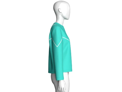 Girls Heart Cut-Out Sweatshirt 3D Model