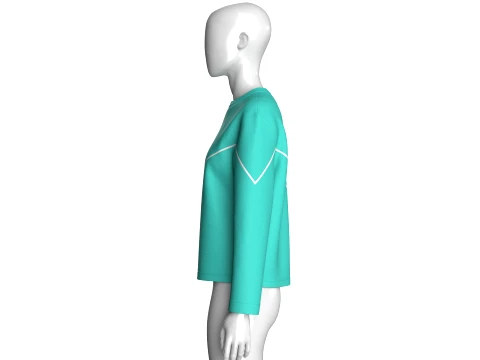 Girls Heart Cut-Out Sweatshirt 3D Model