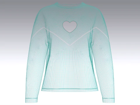 Girls Heart Cut-Out Sweatshirt 3D Model