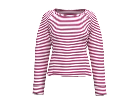 Sweat-shirt ras du cou à rayures horizontales pour fille Modèle 3D