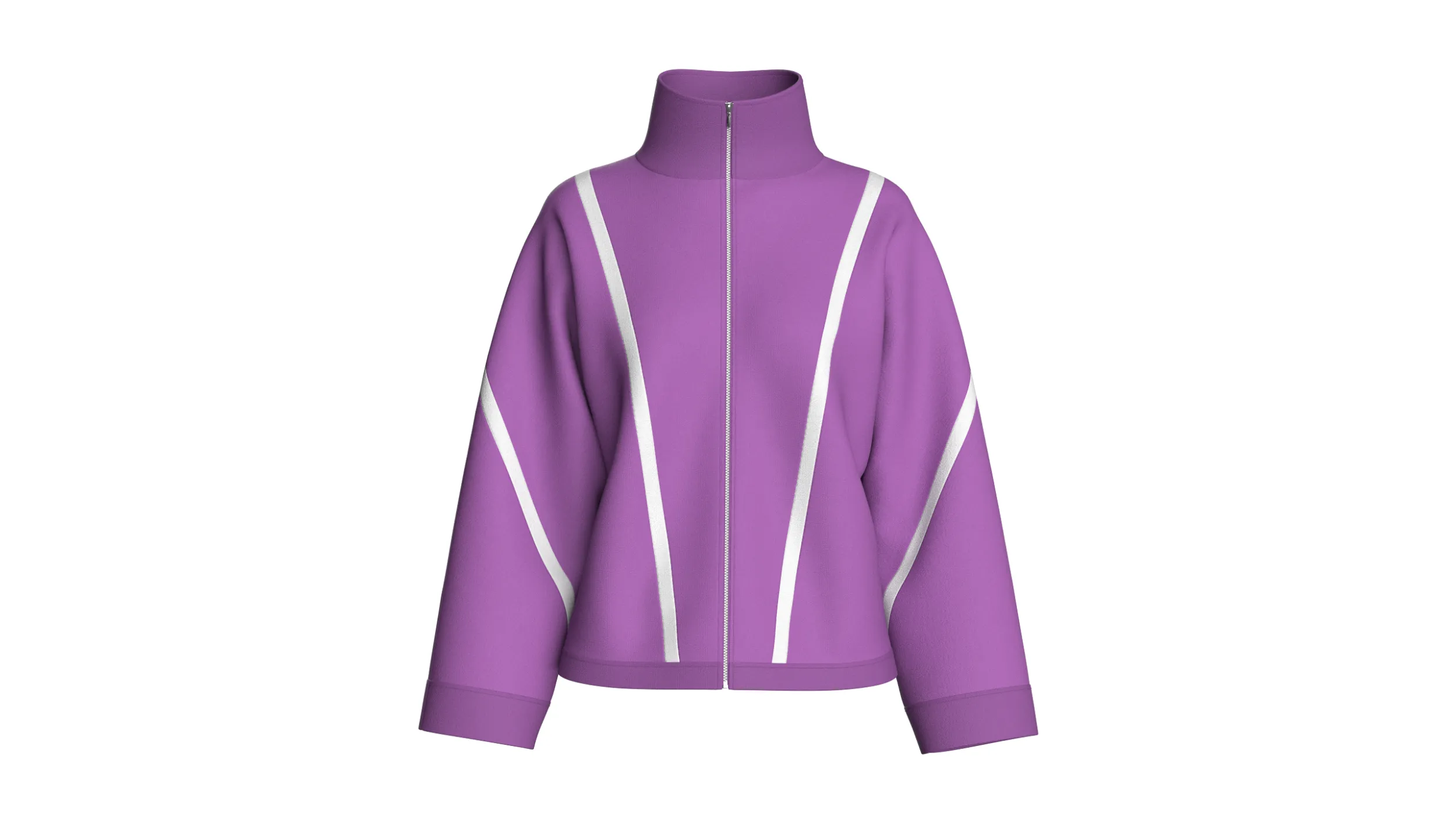 Girls Oversized Zip-Up Piping Jacket 3D Model .c4d .max .obj .3ds .fbx .stl .blend 