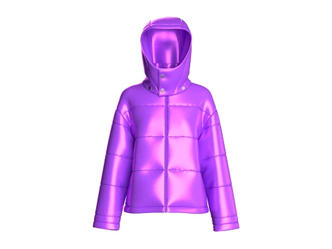 Doudoune à capuche pour fille Modèle 3D