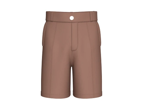 Short taille haute pour hommes avec poche latérale Modèle 3D