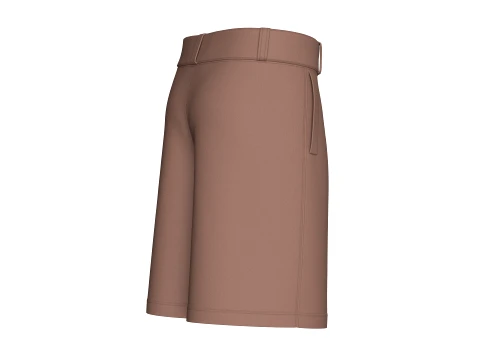 Men High-Waisted Shorts With Side Pocket 3D Model