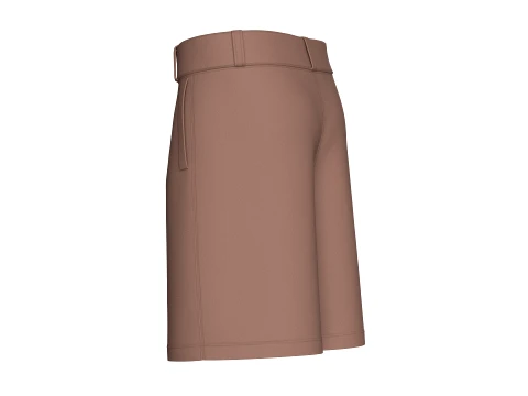 Men High-Waisted Shorts With Side Pocket 3D Model