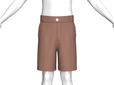 Men High-Waisted Shorts With Side Pocket 3D Model