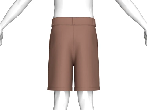 Men High-Waisted Shorts With Side Pocket 3D Model