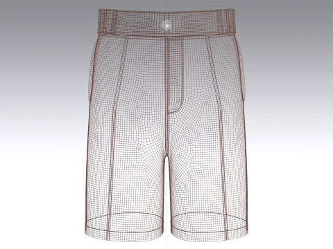 Men High-Waisted Shorts With Side Pocket 3D Model