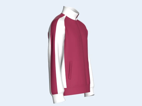Men Raglan Sleeve Color-Block Jacket 3D Model