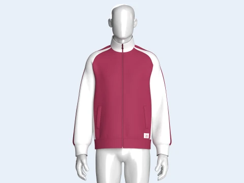 Men Raglan Sleeve Color-Block Jacket 3D Model