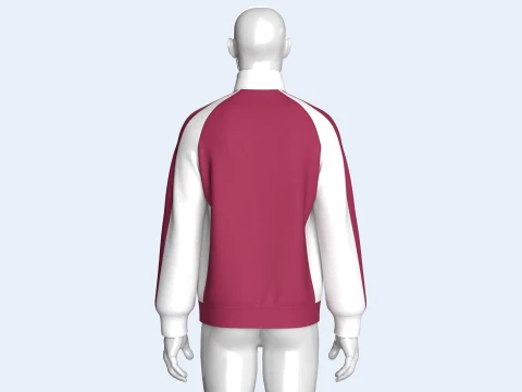 Men Raglan Sleeve Color-Block Jacket 3D Model