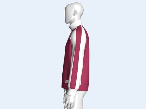 Men Raglan Sleeve Color-Block Jacket 3D Model