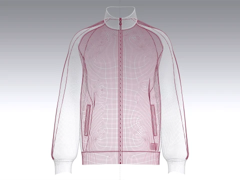 Men Raglan Sleeve Color-Block Jacket 3D Model
