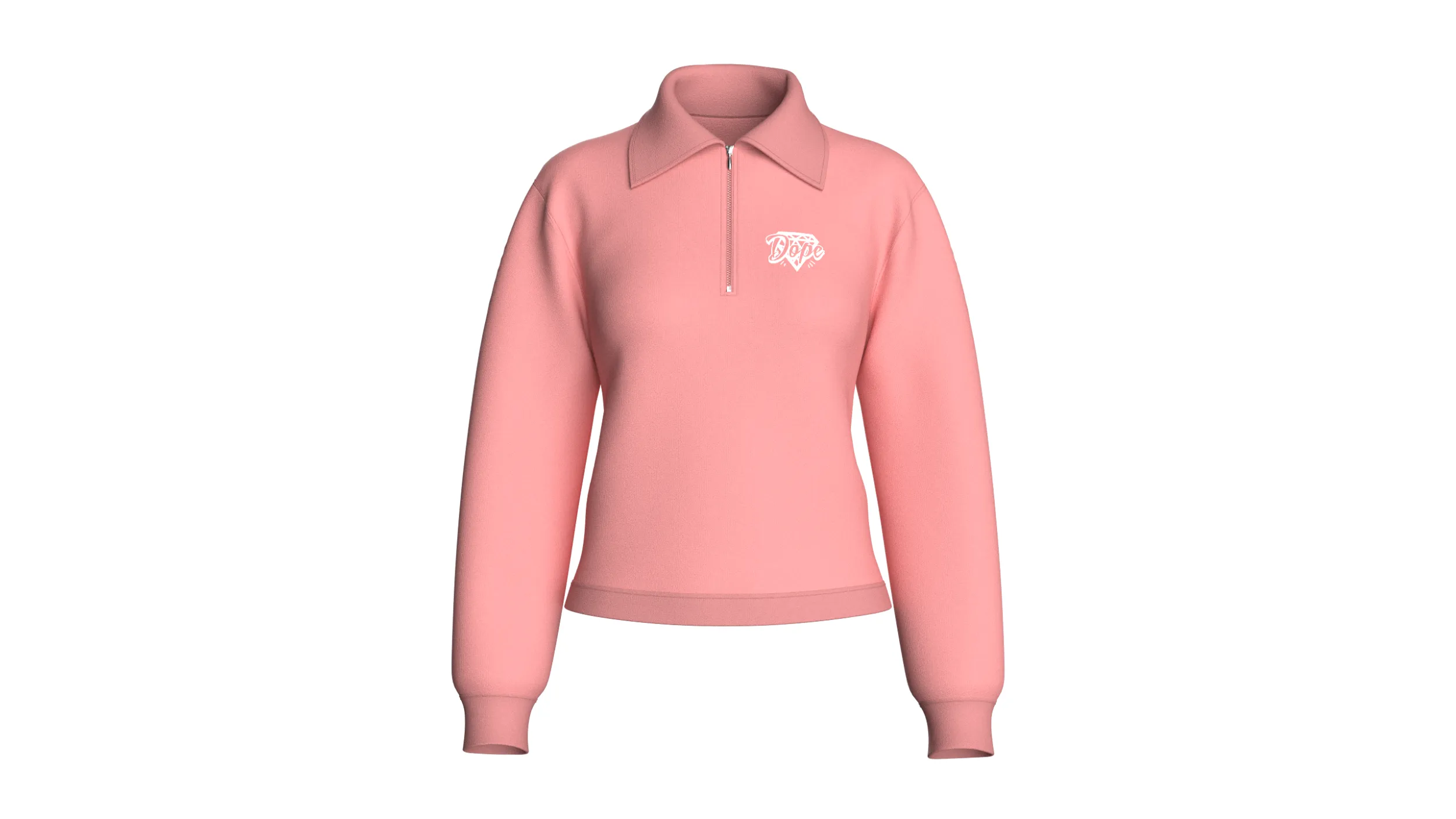 Moletom polo feminino com z&iacute;per quarto Modelo 3D .c4d .max .obj .3ds .fbx .stl .blend 