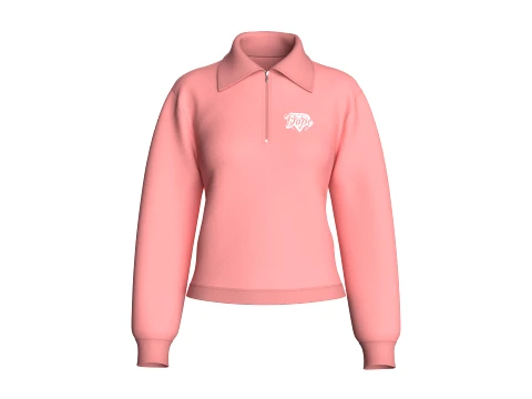 Girls Quarter-Zip Polo Sweatshirt 3D Model