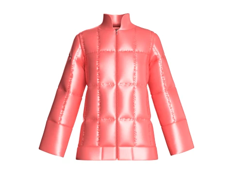 Girls Winter Wear Puffer Jacket 3D Model